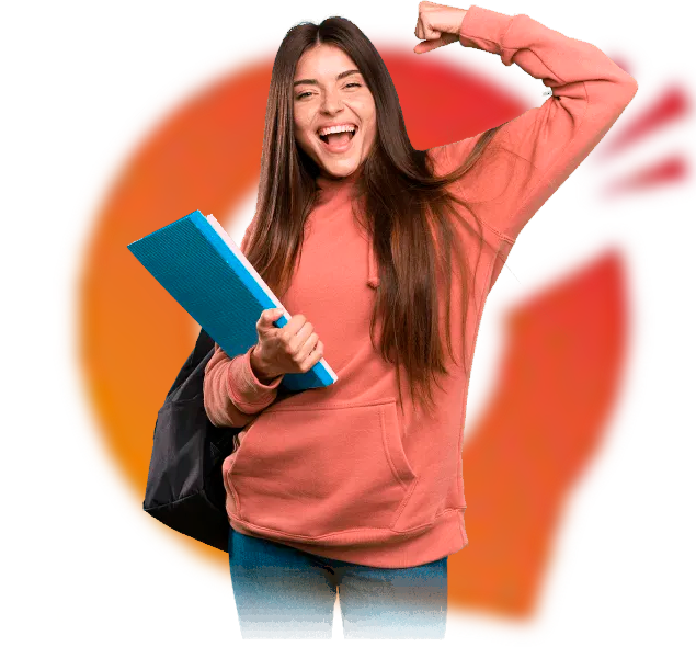 Menina feliz por ter passado em um concurso